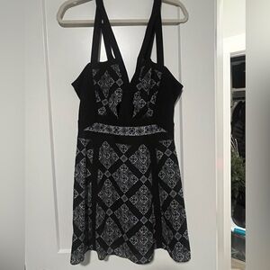 Black and blue BCBG dress with cut outs